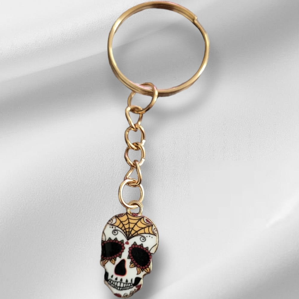 New sugar skull keychain
